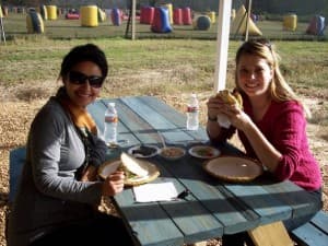 Group enjoying food at a special event